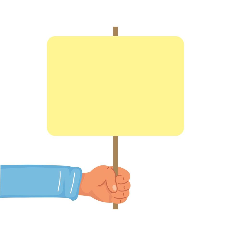 hand holding protest banner icon vector