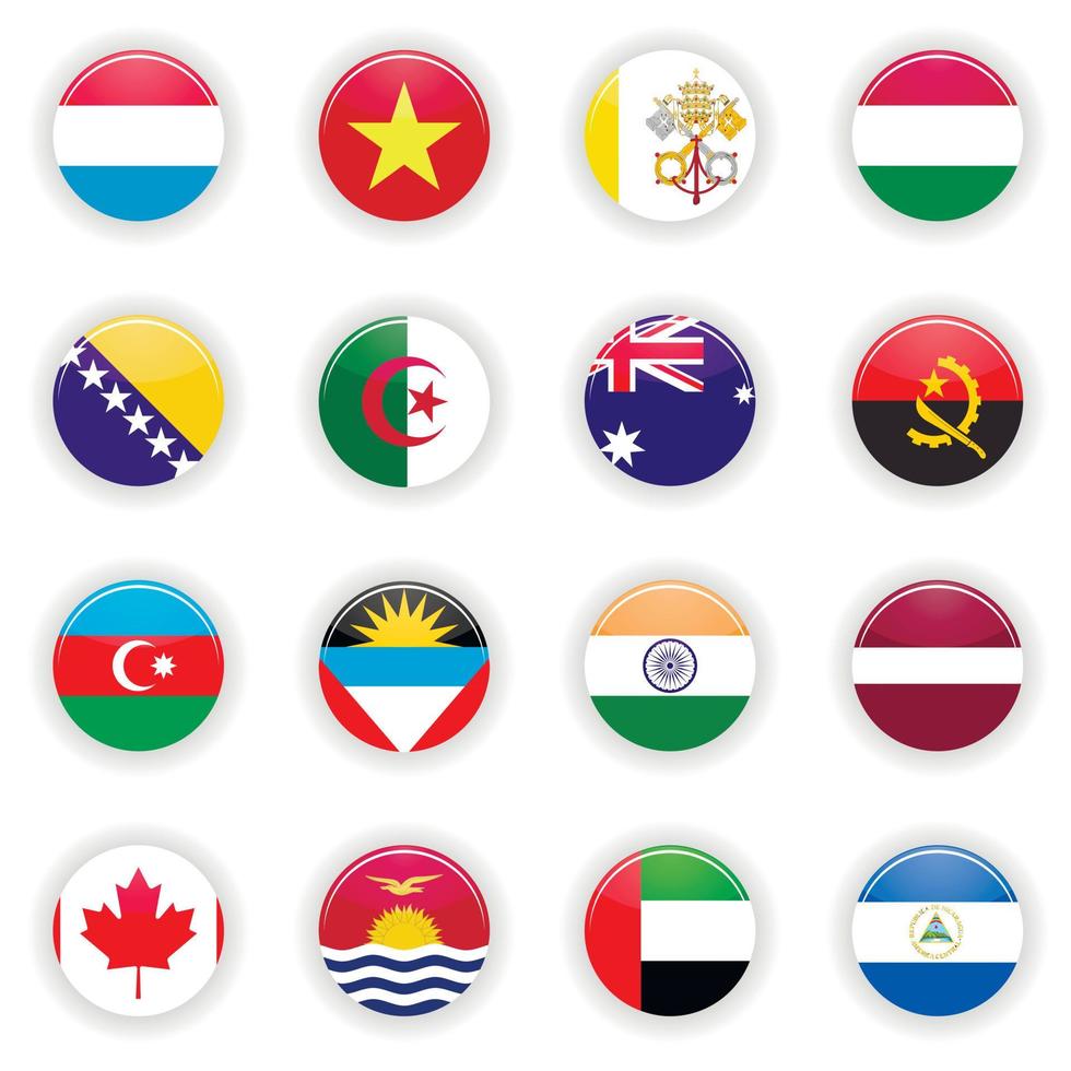 conjunto de banderas del mundo vector