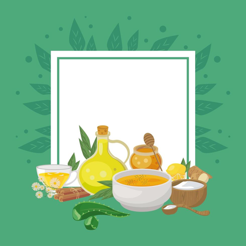 home remedies square frame vector