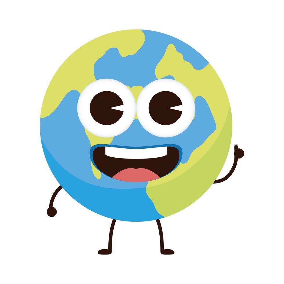 world planet earth school supply kawaii character vector