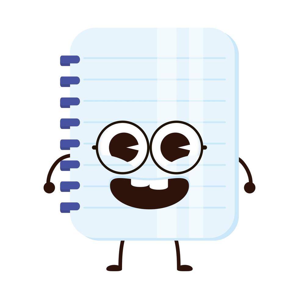 notebook school supply kawaii character vector