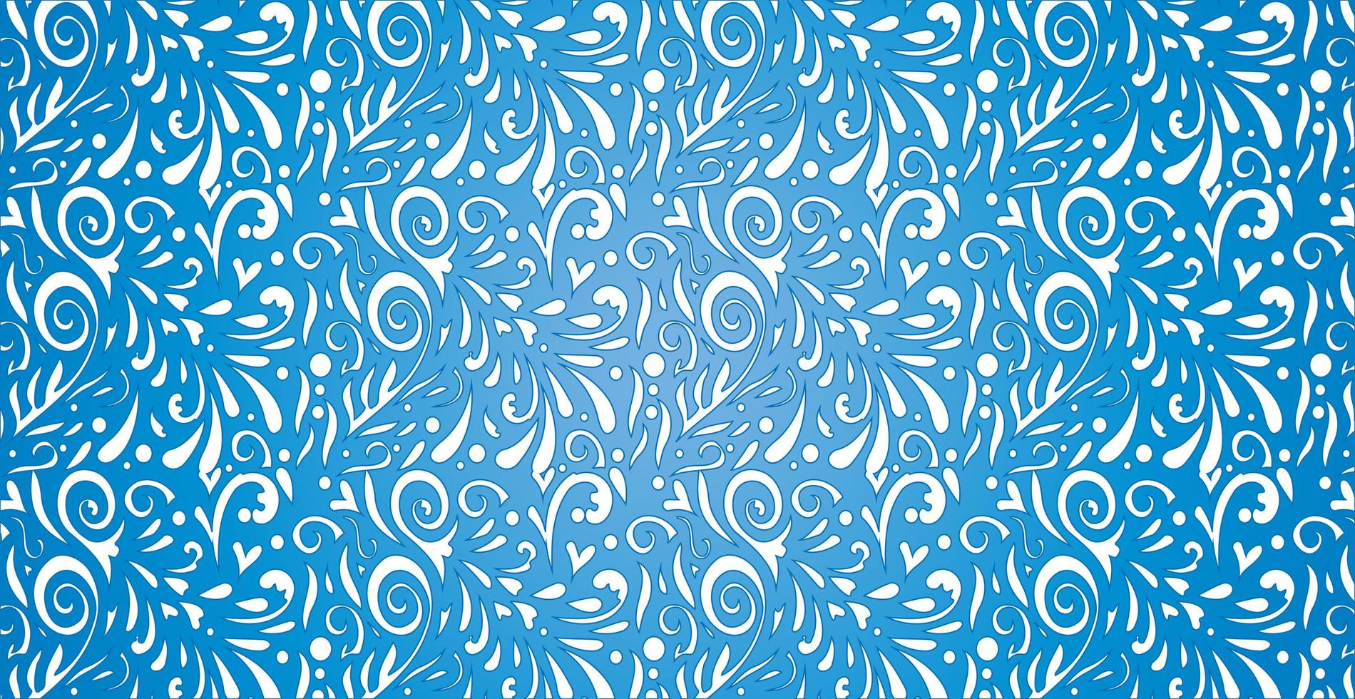Abstract frosty patterns, panoramic blue and white web pattern background - Vector