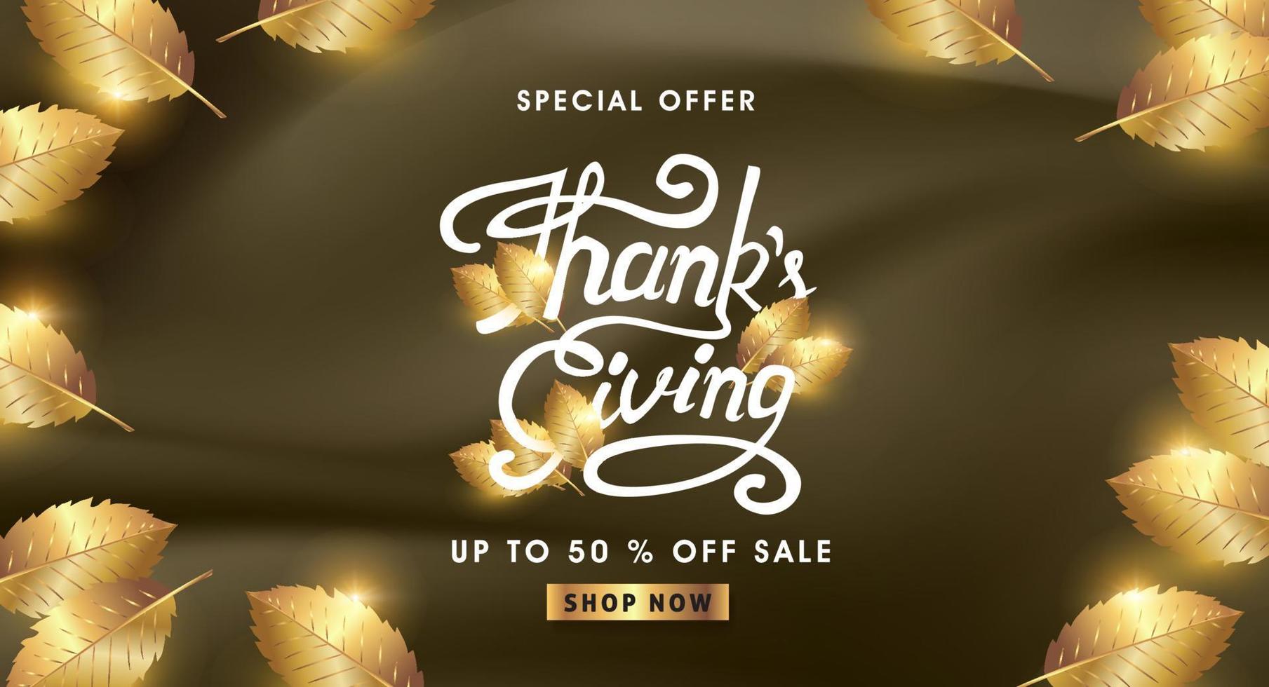 Thanksgiving day sale banner background vector