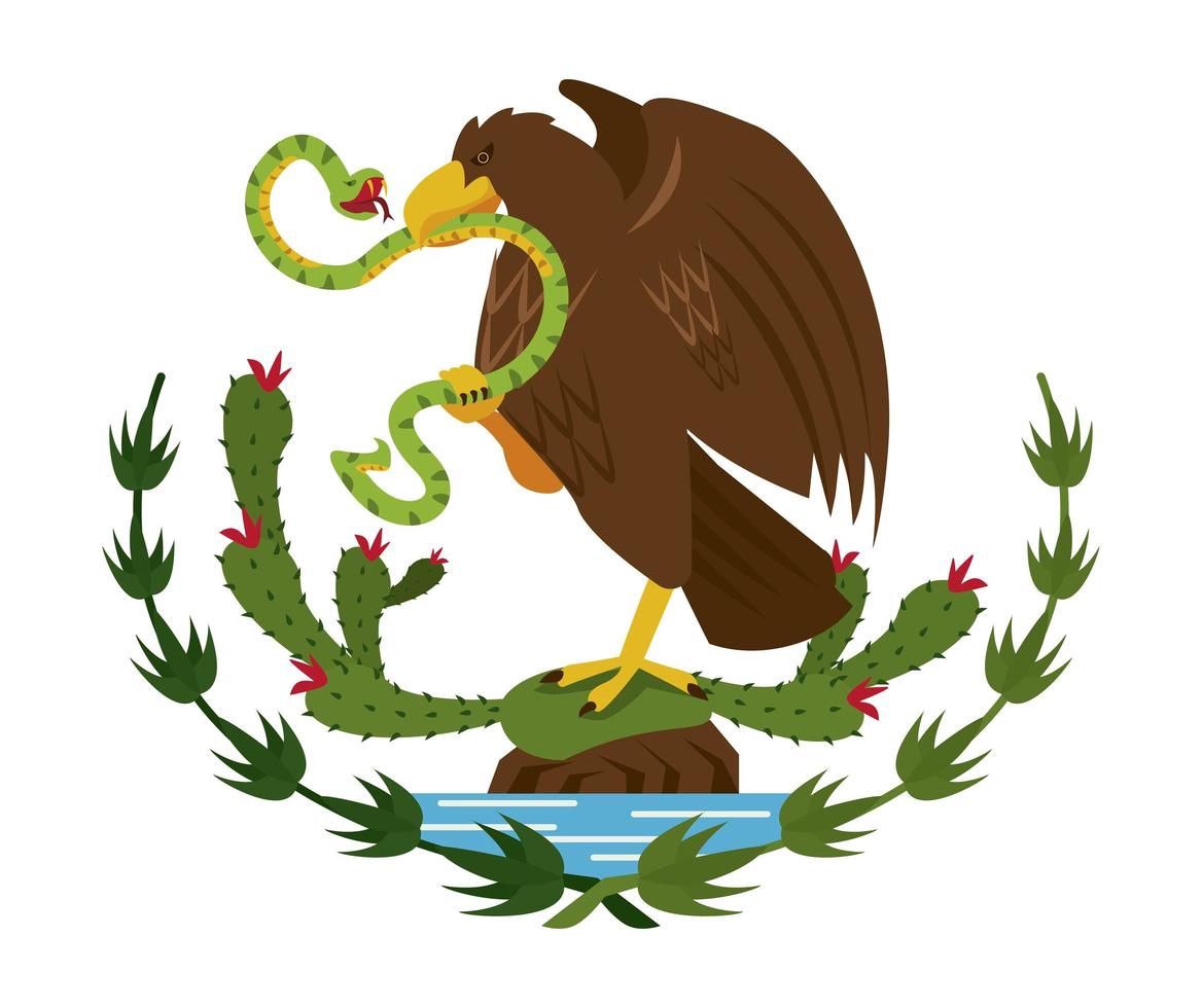 mexican eagle emblem vector