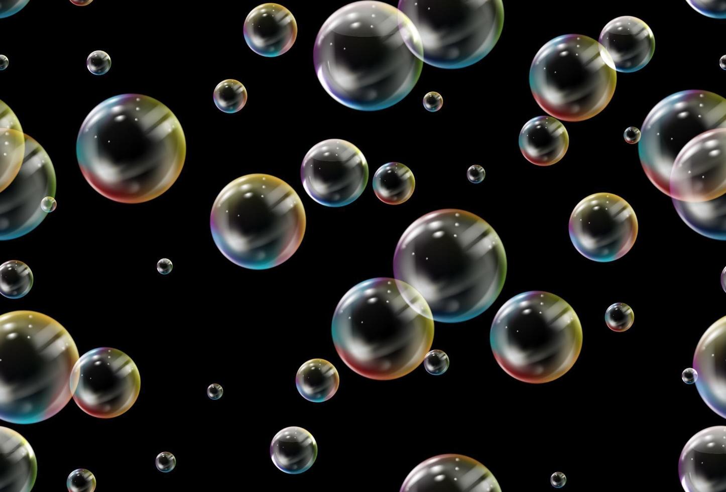 Soap bubbles seamless pattern. Vector