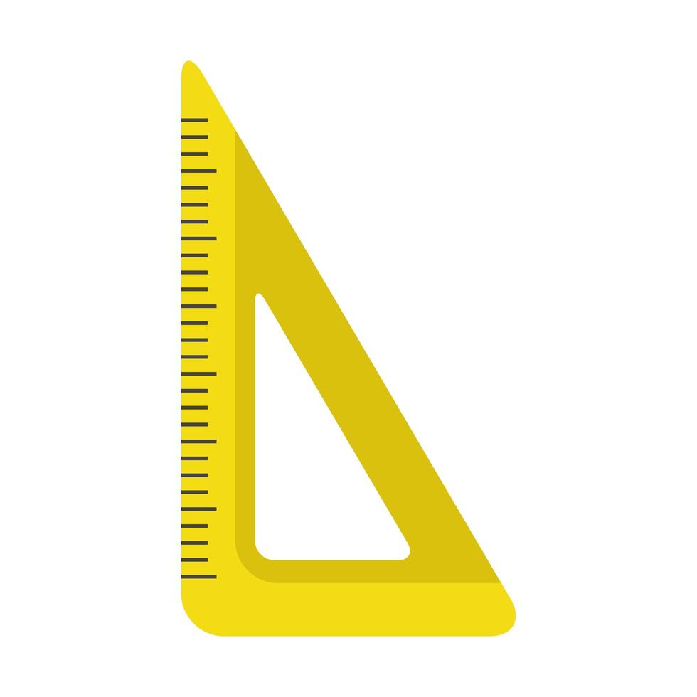 Icono aislado de la herramienta de suministro de regla de triángulo vector
