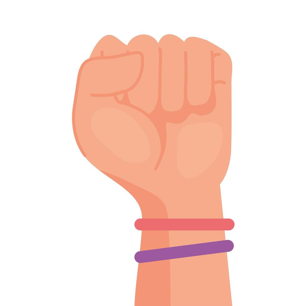 hand fist with wristbands vector