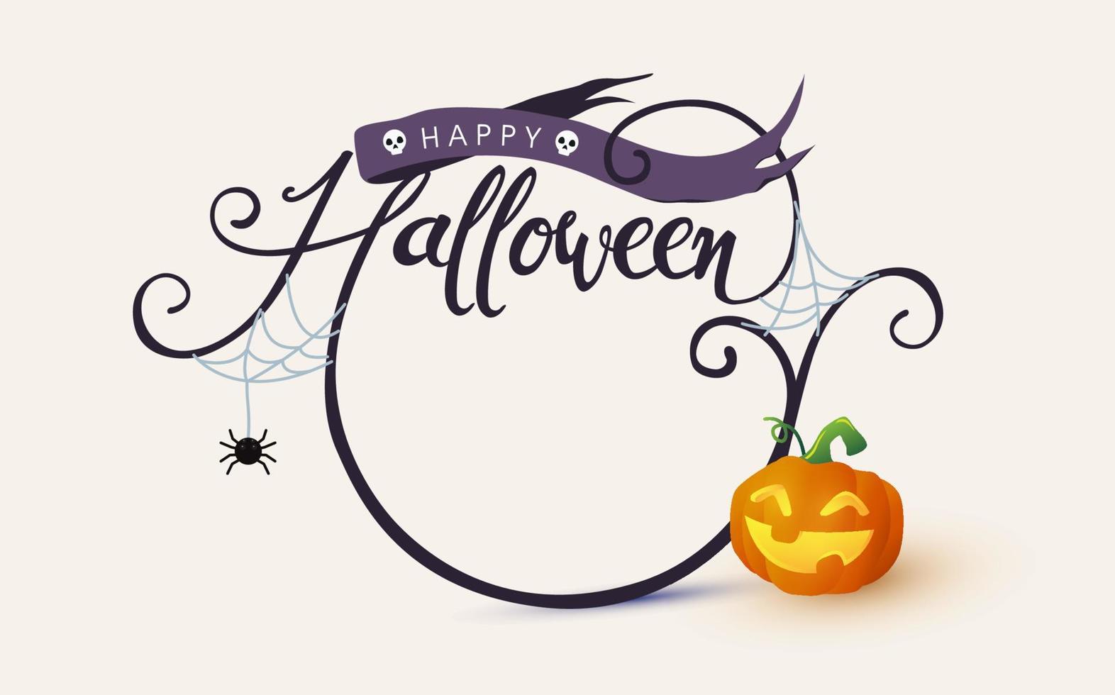 feliz halloween, caligrafía, pancartas, fiesta, invitación vector