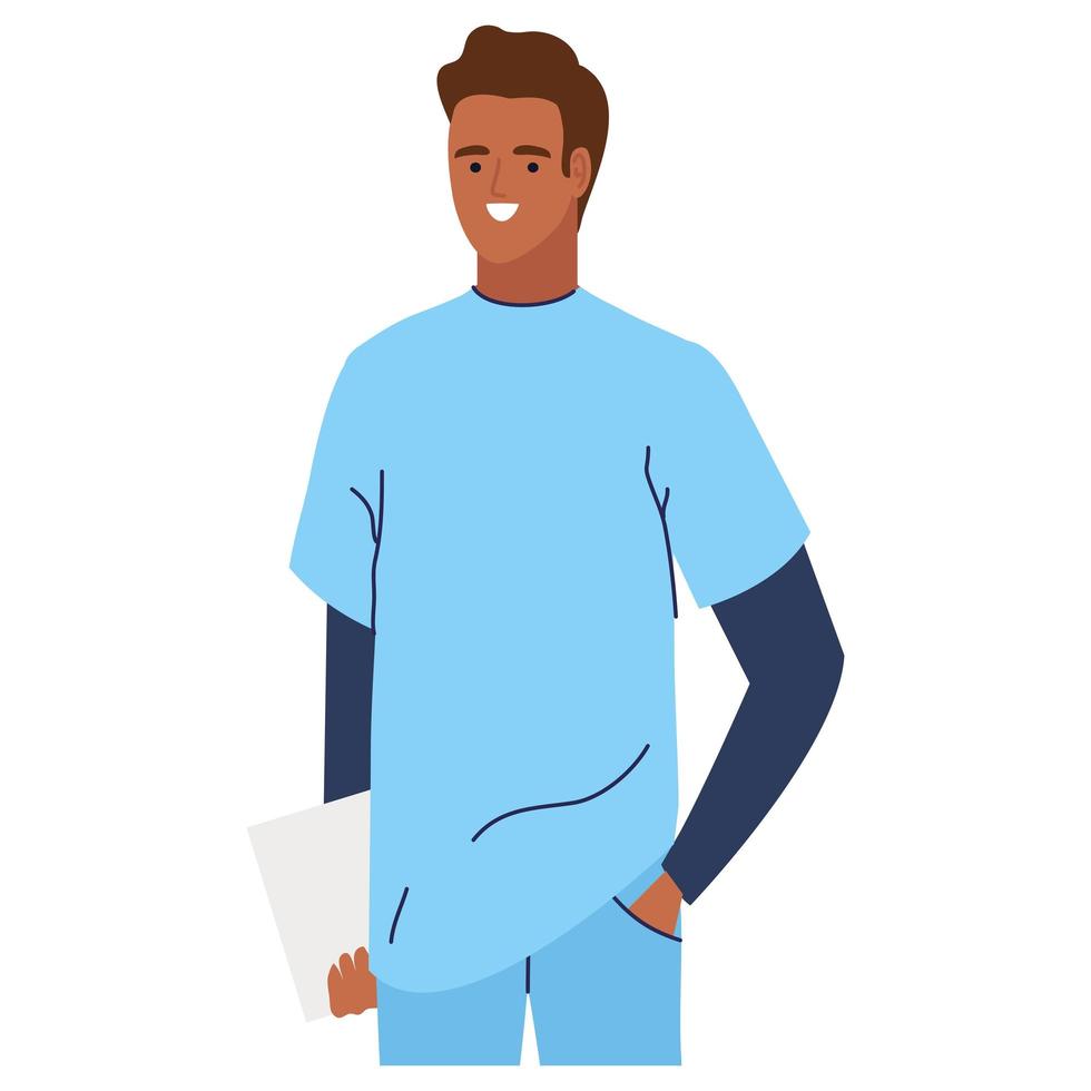 afro doctor with documents vector