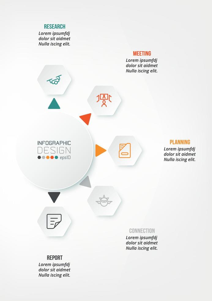 Business concept infographic template with diagram. vector