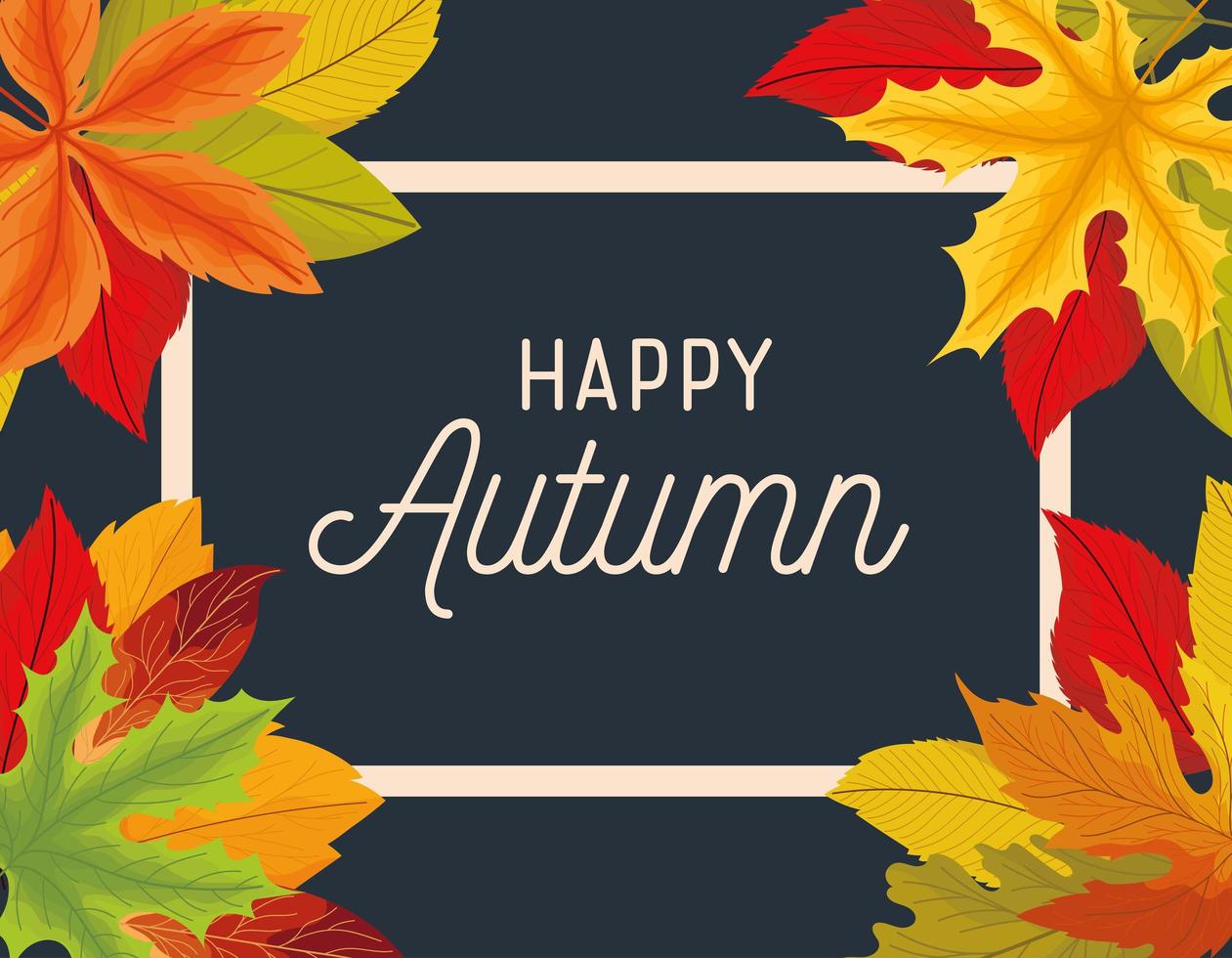 happy autumn card vector