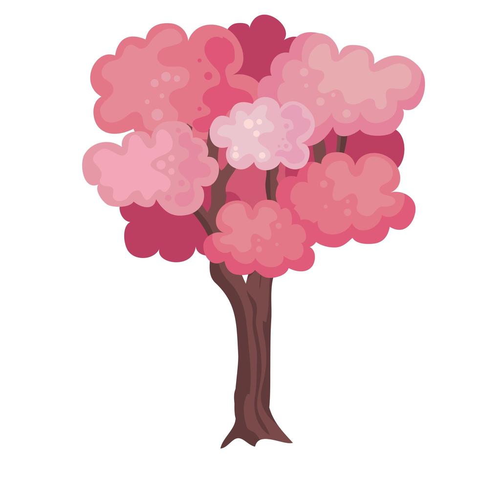 árbol de color rosa vector