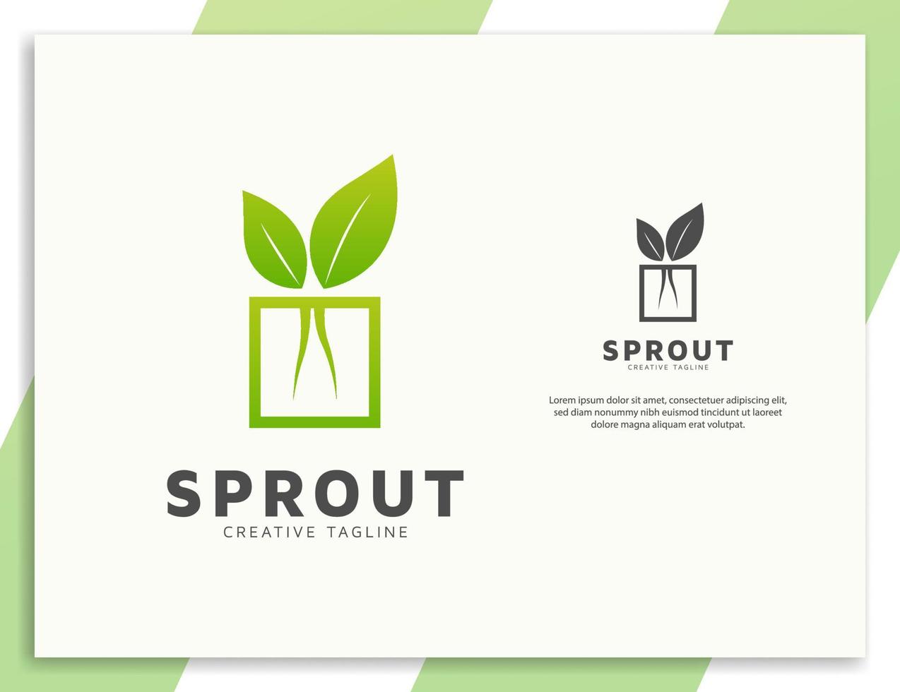 Sprout plant with leaves and root agriculture logo vector