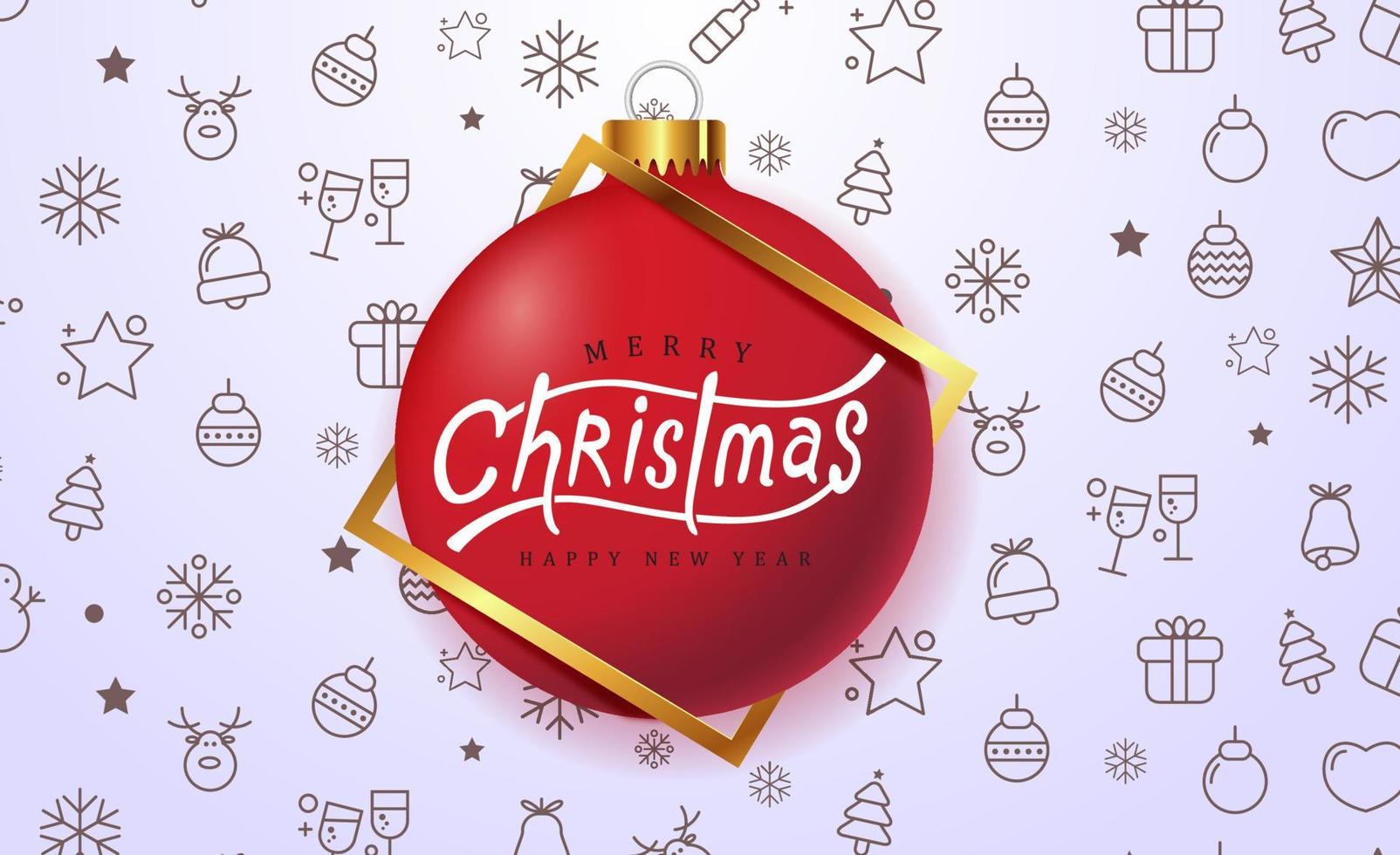 Happy New Year and Merry Christmas banner vector