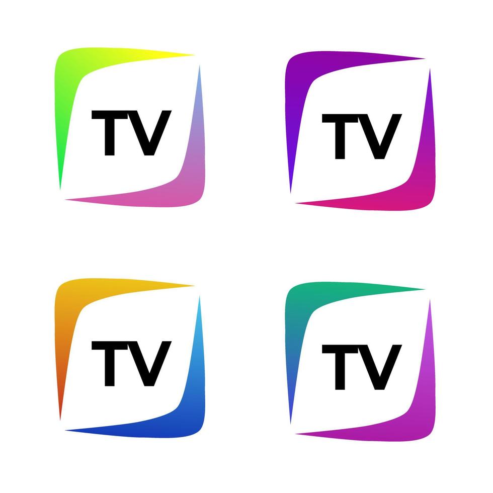 TV channel online logo design vector