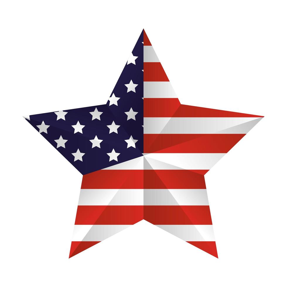 bandera de estados unidos de américa en estrella vector