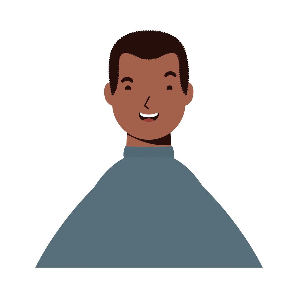 icono de personaje de hombre étnico afro vector