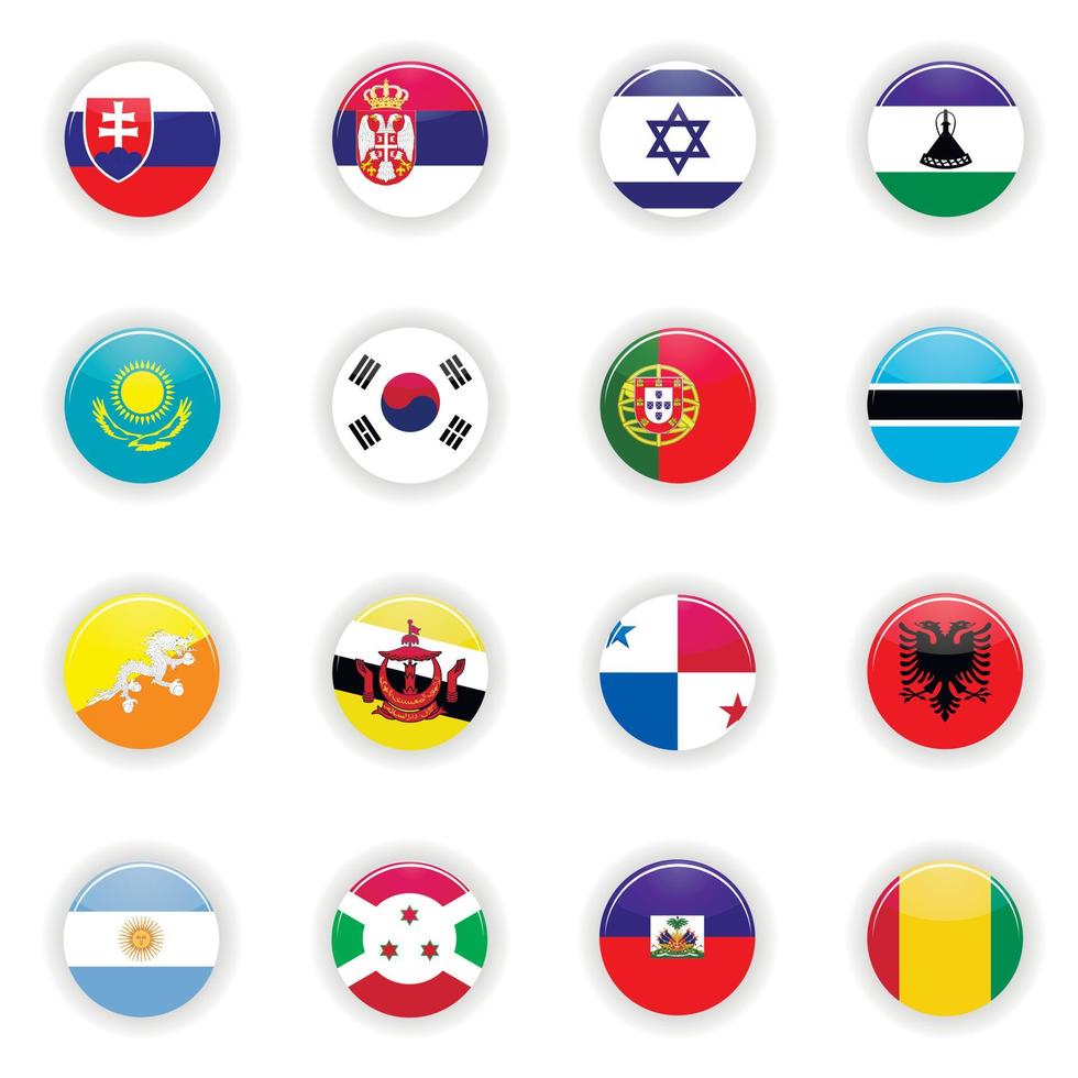 Flags set of the world vector