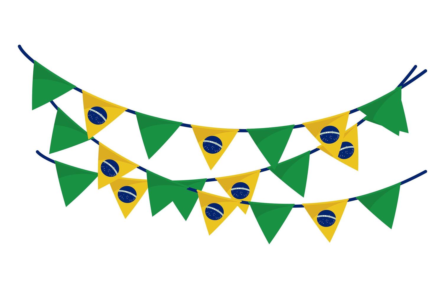 garlands with brazil flags vector