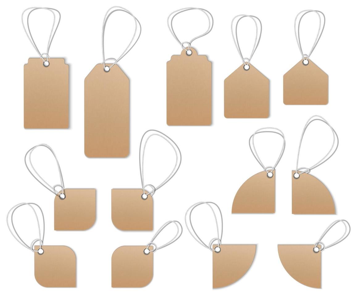 Price tags, empty labels, Sale tags and labels vector