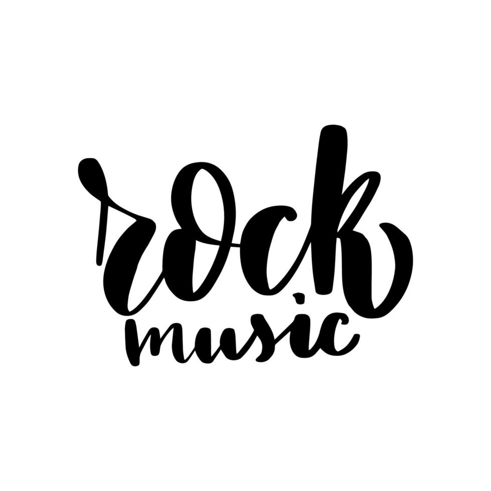 Rock music lettering. Handwritten stock typography. Calligraphy for logotype badge icon card postcard logo, banner, tag. Vector illustration EPS10.
