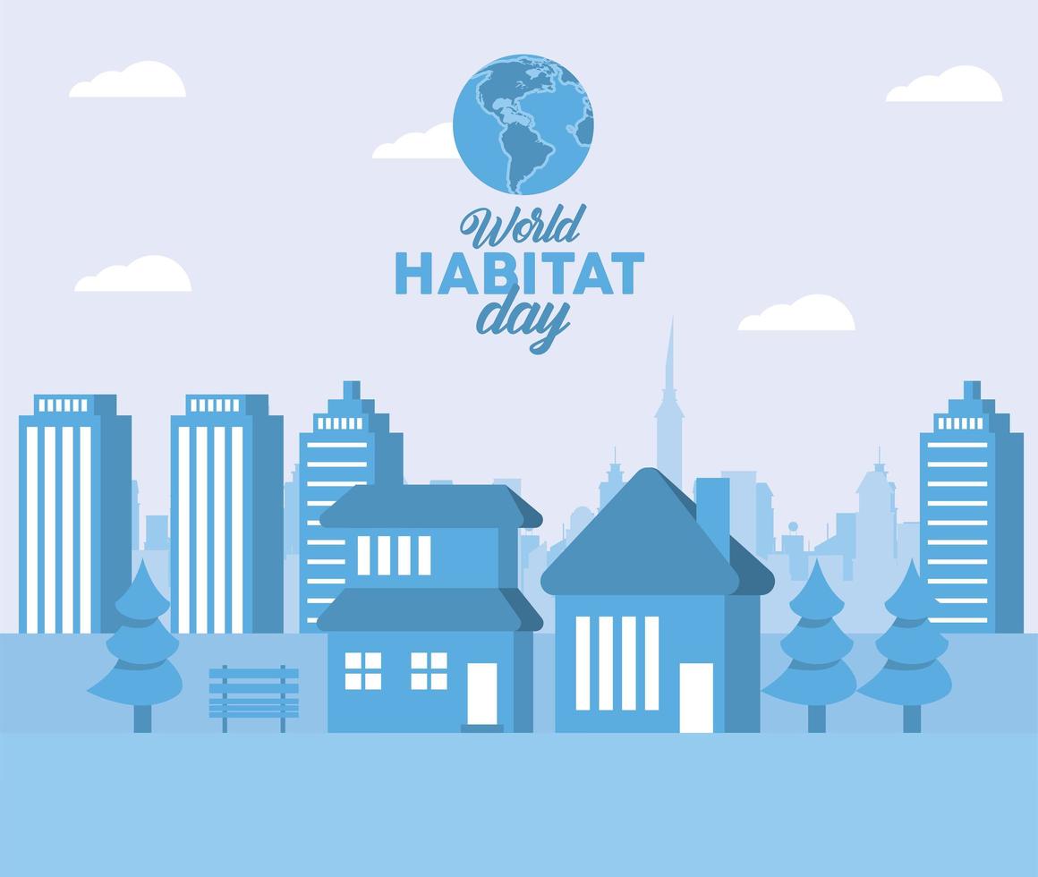 world habitat day cityscape vector