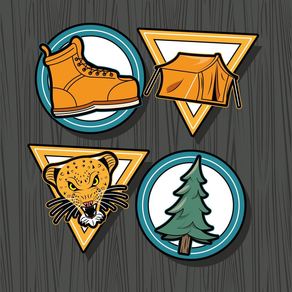 patches four icons vector