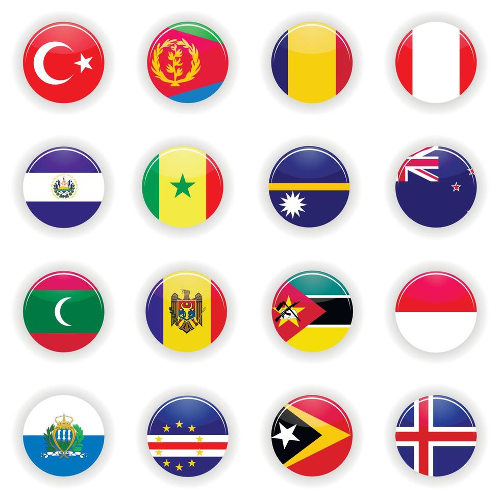 Flags set of the world vector