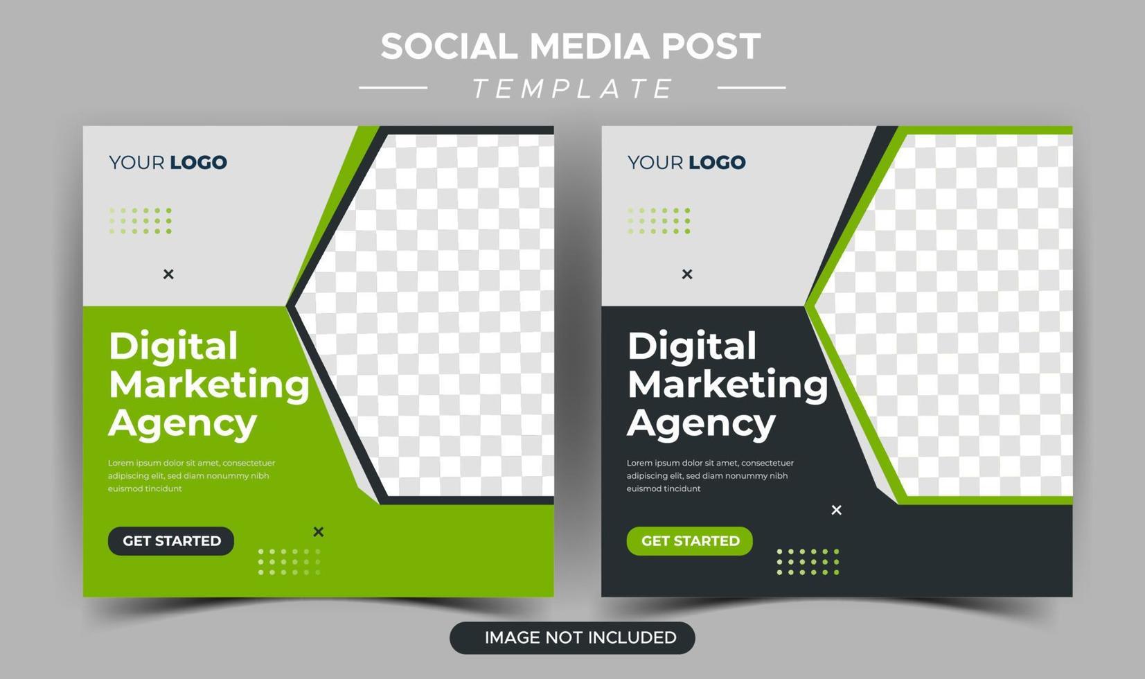 Digital business marketing agency social media post template vector