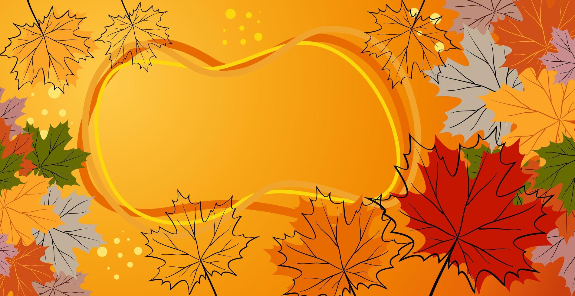 Autumn maple leaves on a colored background - Vector