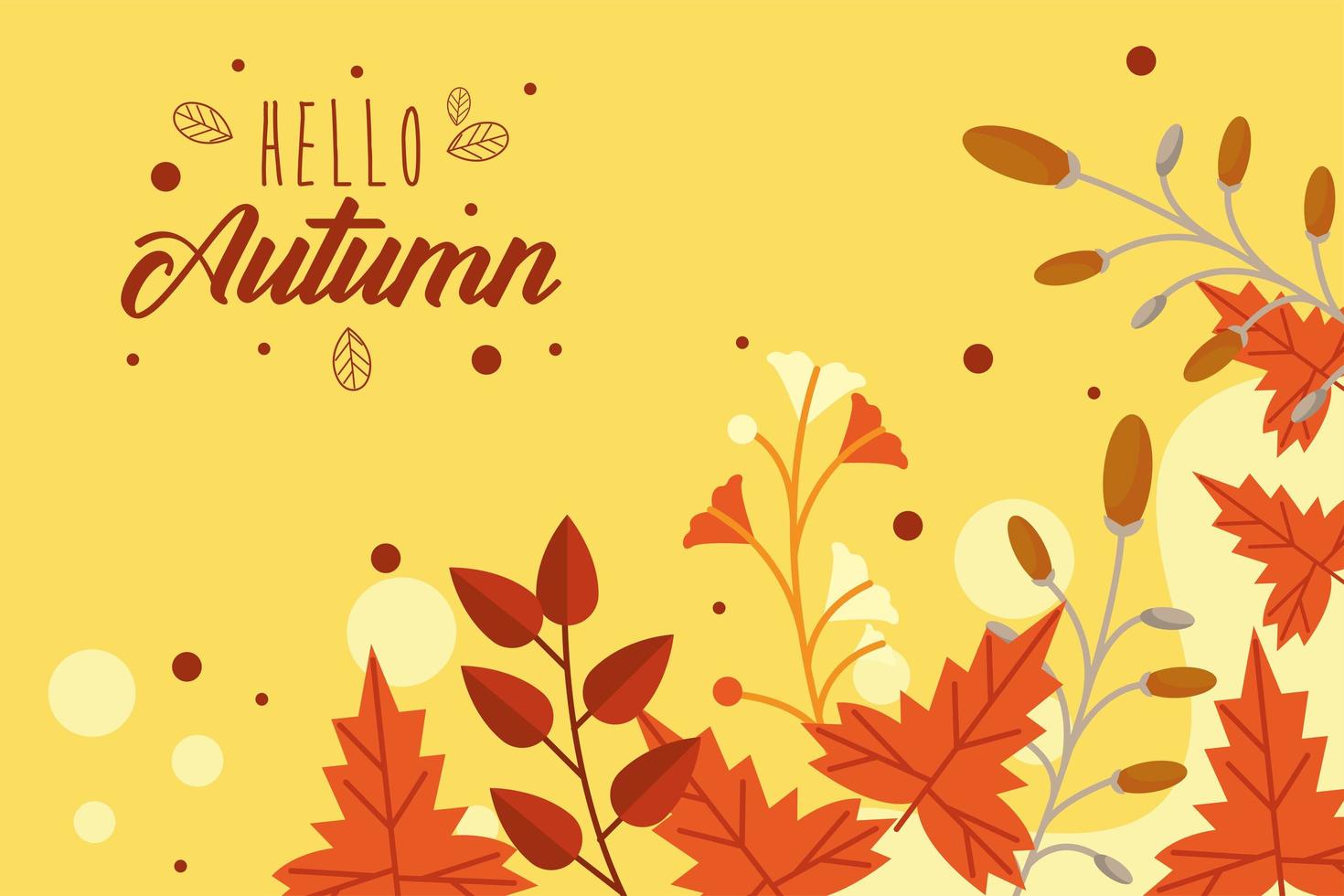 hello autumn card vector