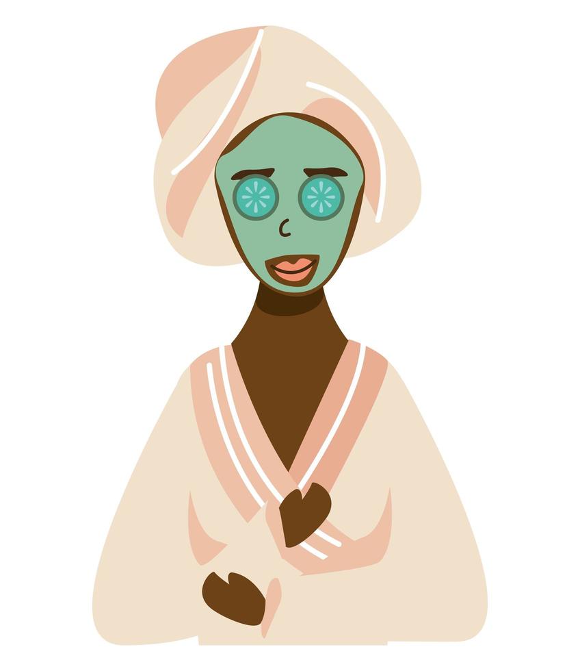 afro woman in towel vector