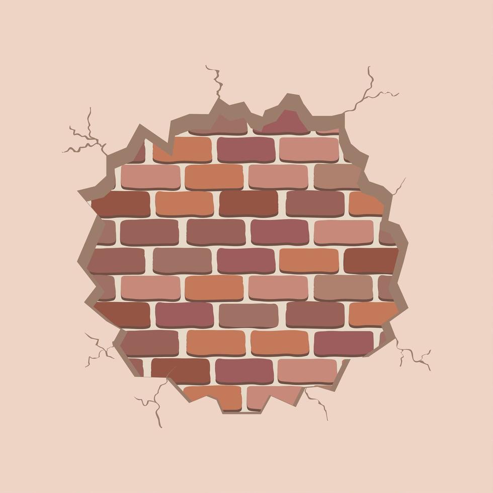 cracks and brick wall vector