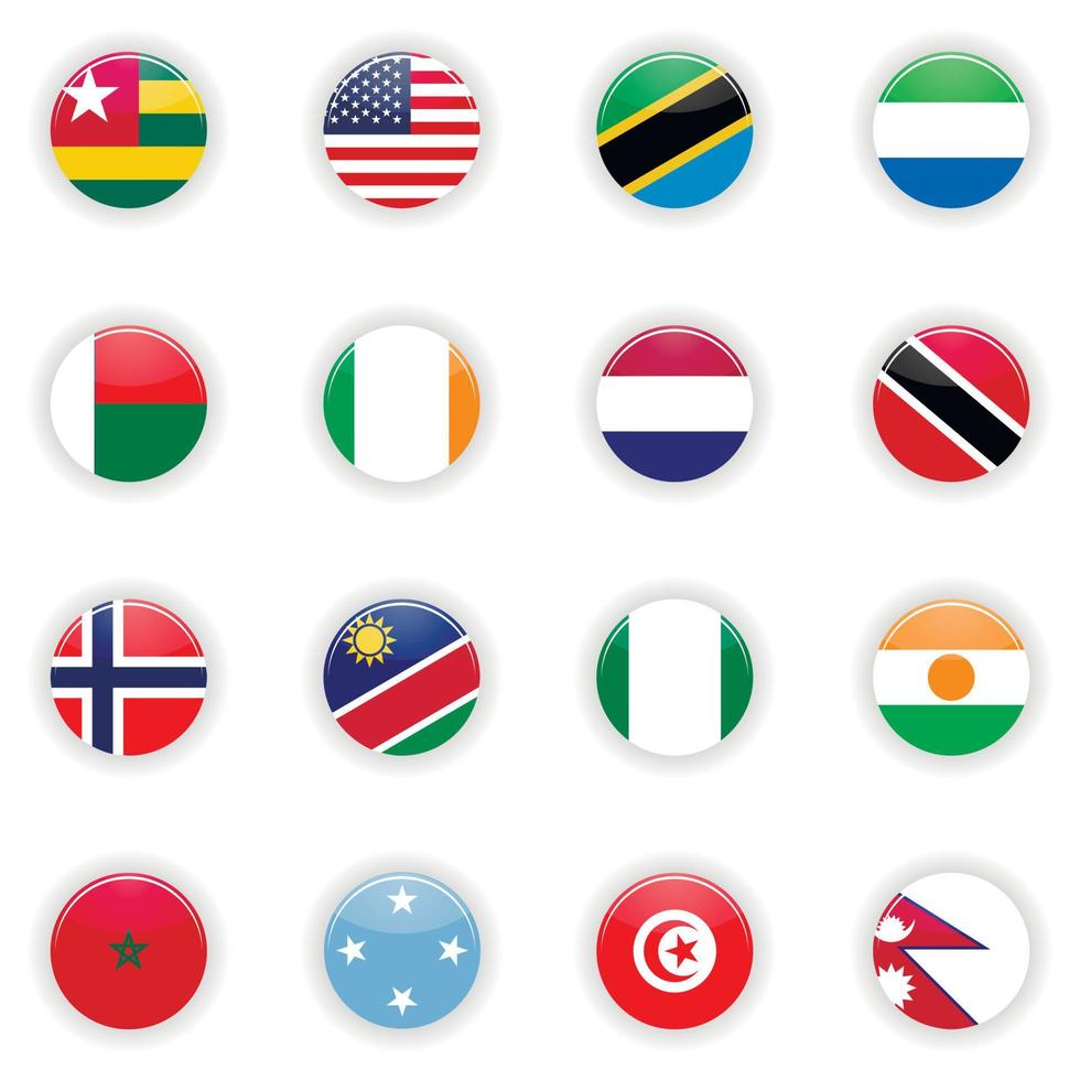 Flags set of the world vector