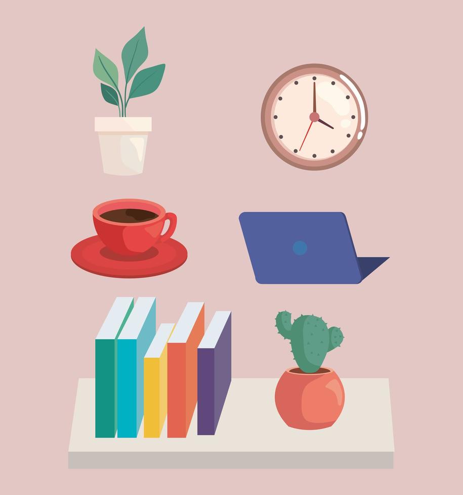 bundle of icons for office vector