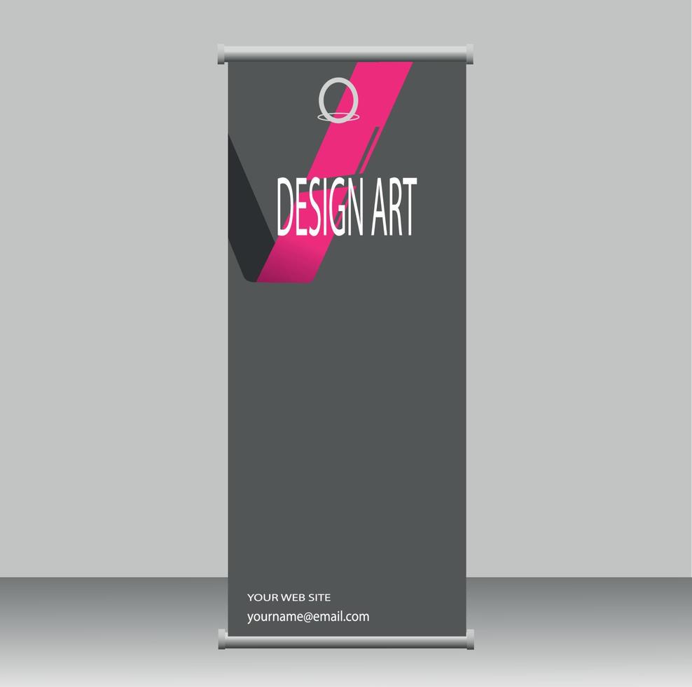 vector art roll up banner diseño color oscuro