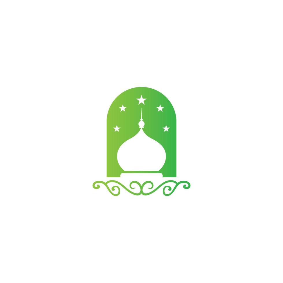 mosque dome ornament logo vector
