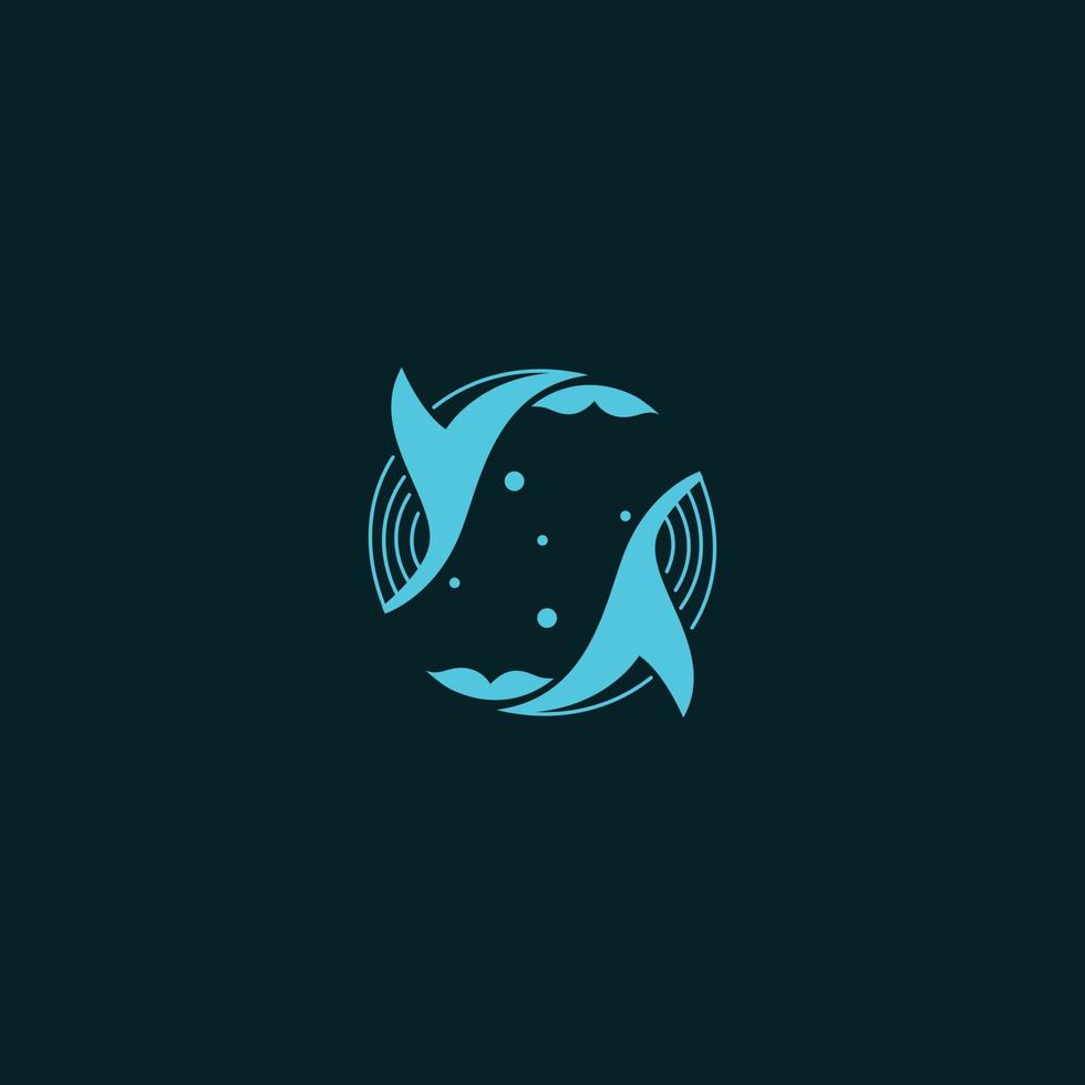logo de ballenas gemelas vector