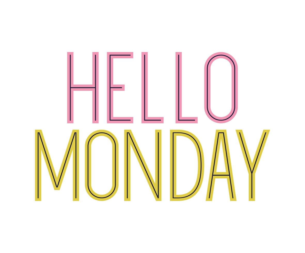 drawn of hello monday vector