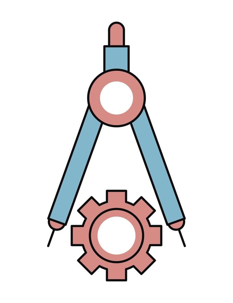 compass with gear vector
