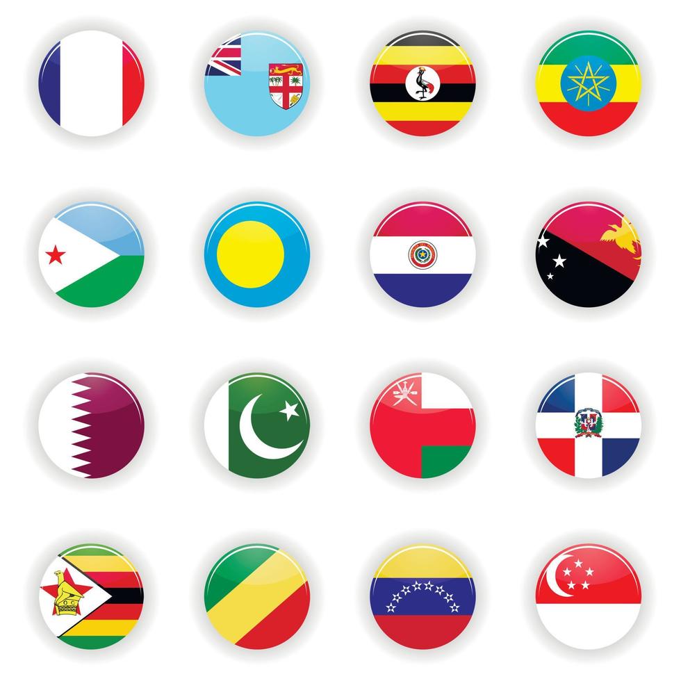 Flags set of the world vector