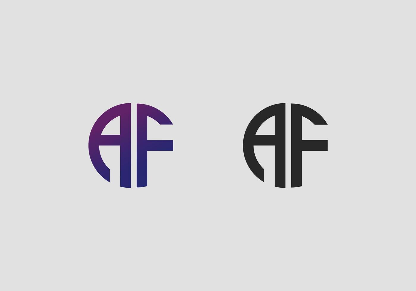 AF letter logo vector template Creative modern shape colorful monogram Circle logo company logo