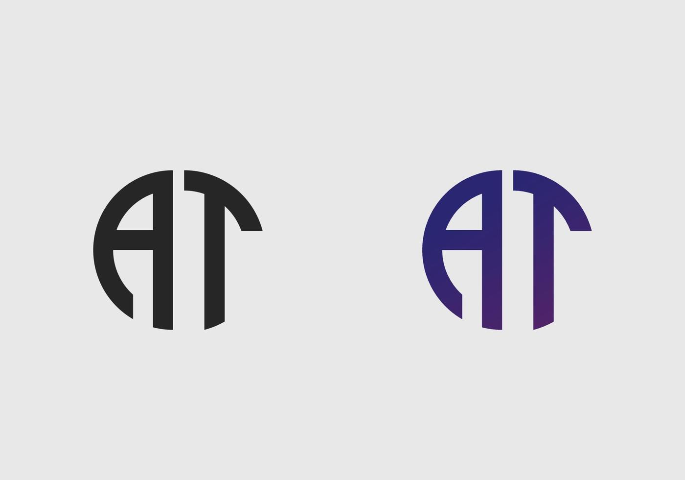 AT letter logo vector template Creative modern shape colorful monogram Circle logo company logo