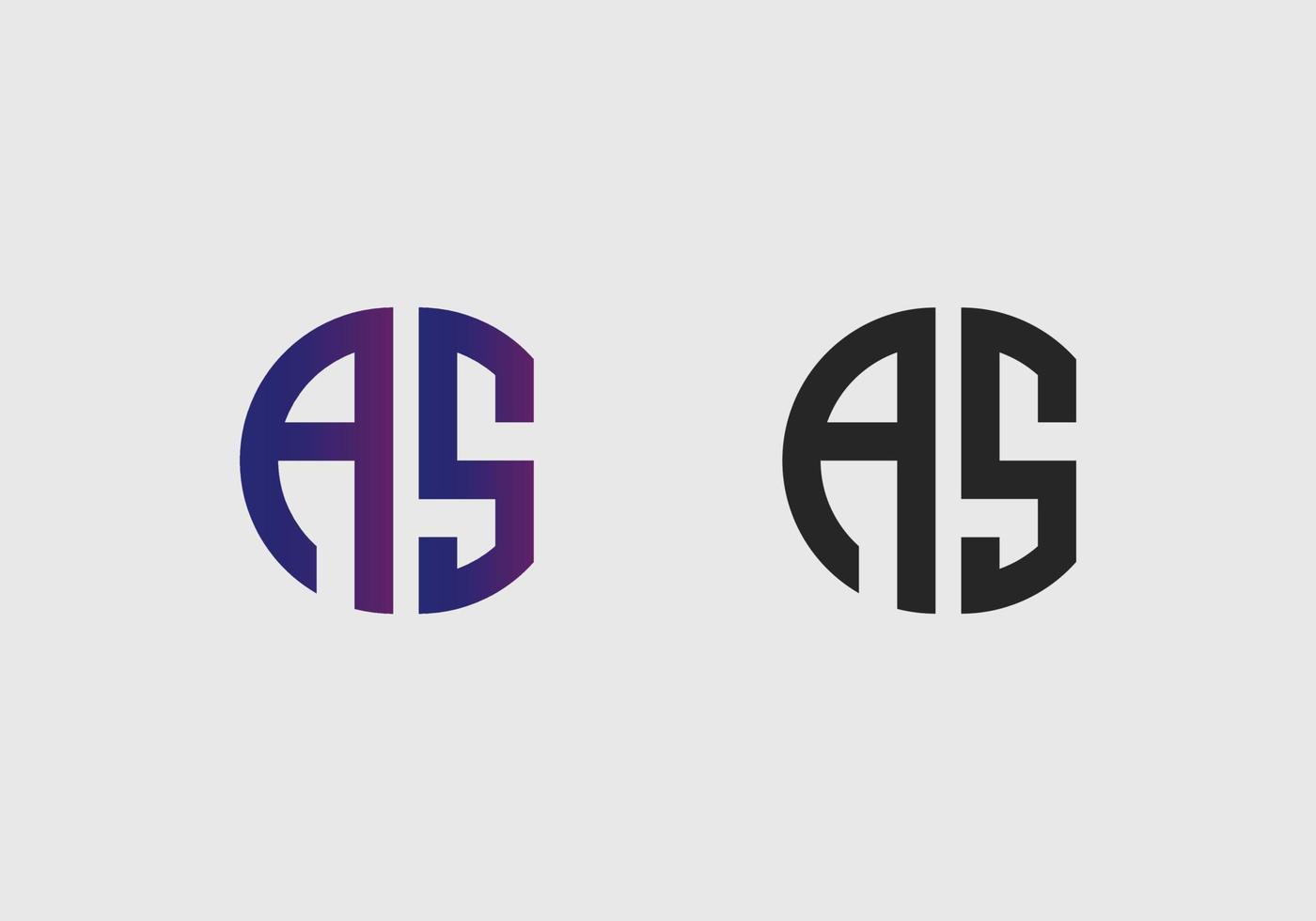 AS letter logo vector template Creative modern shape colorful monogram Circle logo company logo