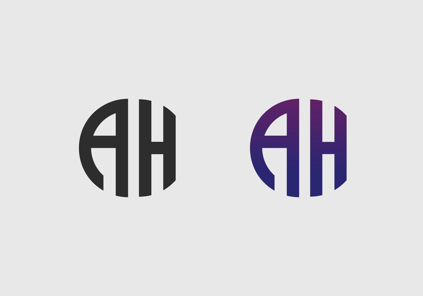 AH letter logo vector template Creative modern shape colorful monogram Circle logo company logo