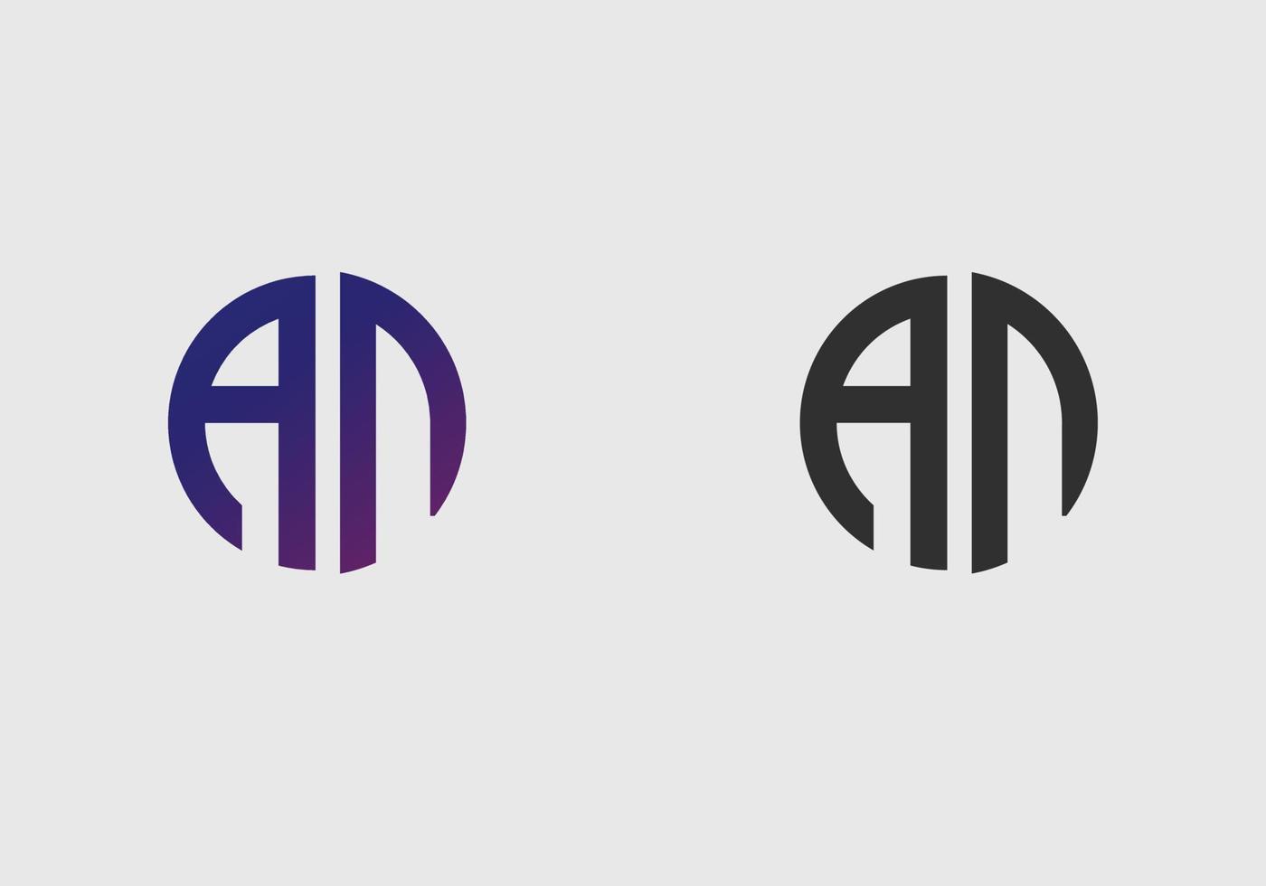 AN initial letter logo vector template Creative modern monogram Circle logo
