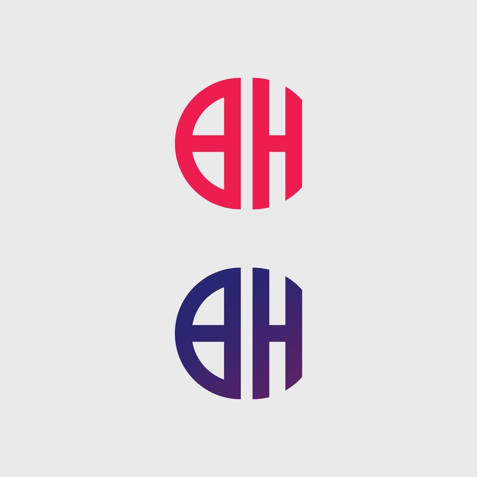 BH letter logo vector template Creative modern shape colorful monogram Circle logo company logo grid logo