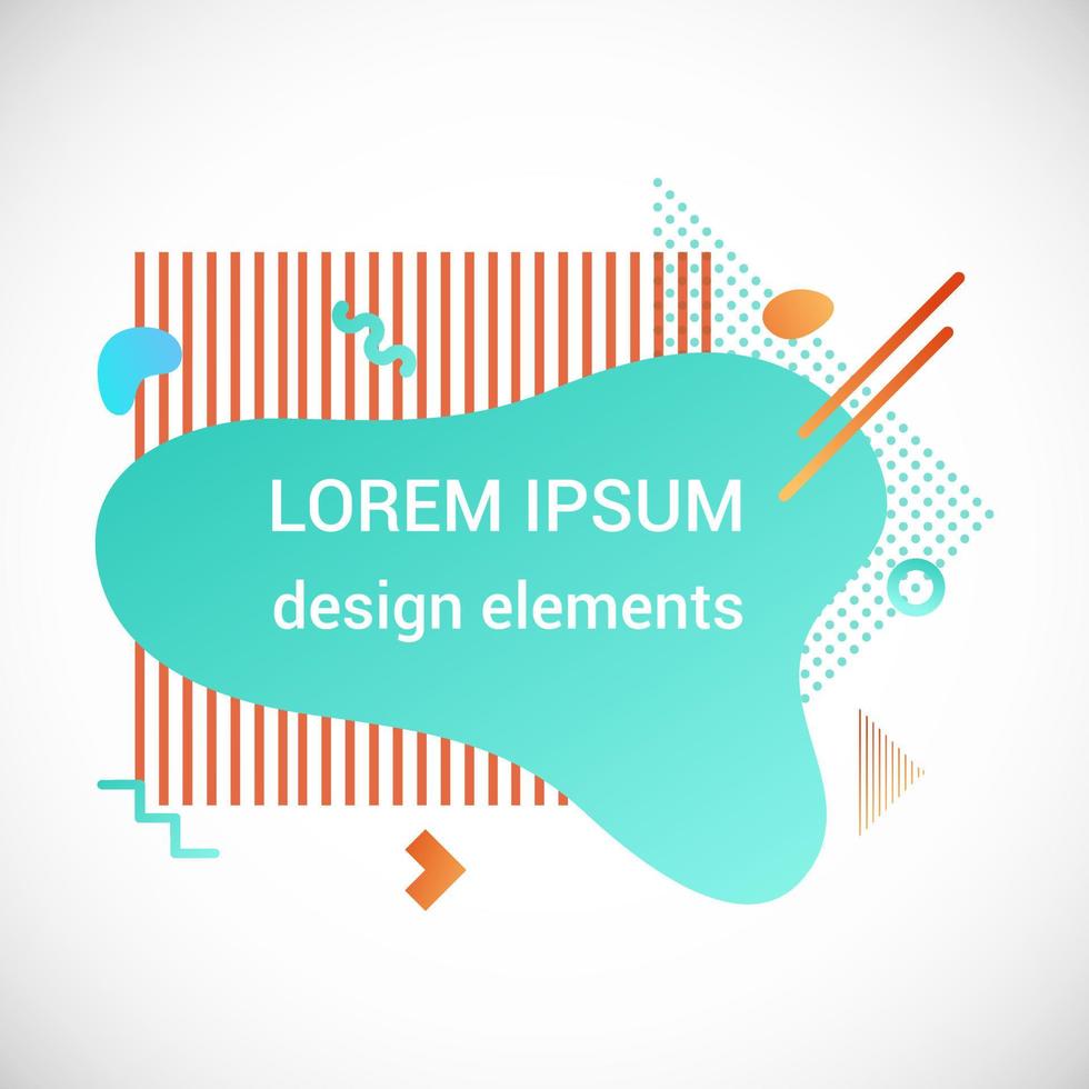 Modern liquid abstract element shape gradient memphis style design fluid vector colorful illustration banner simple shape template for presentation, flyer, brochure isolated on white background.