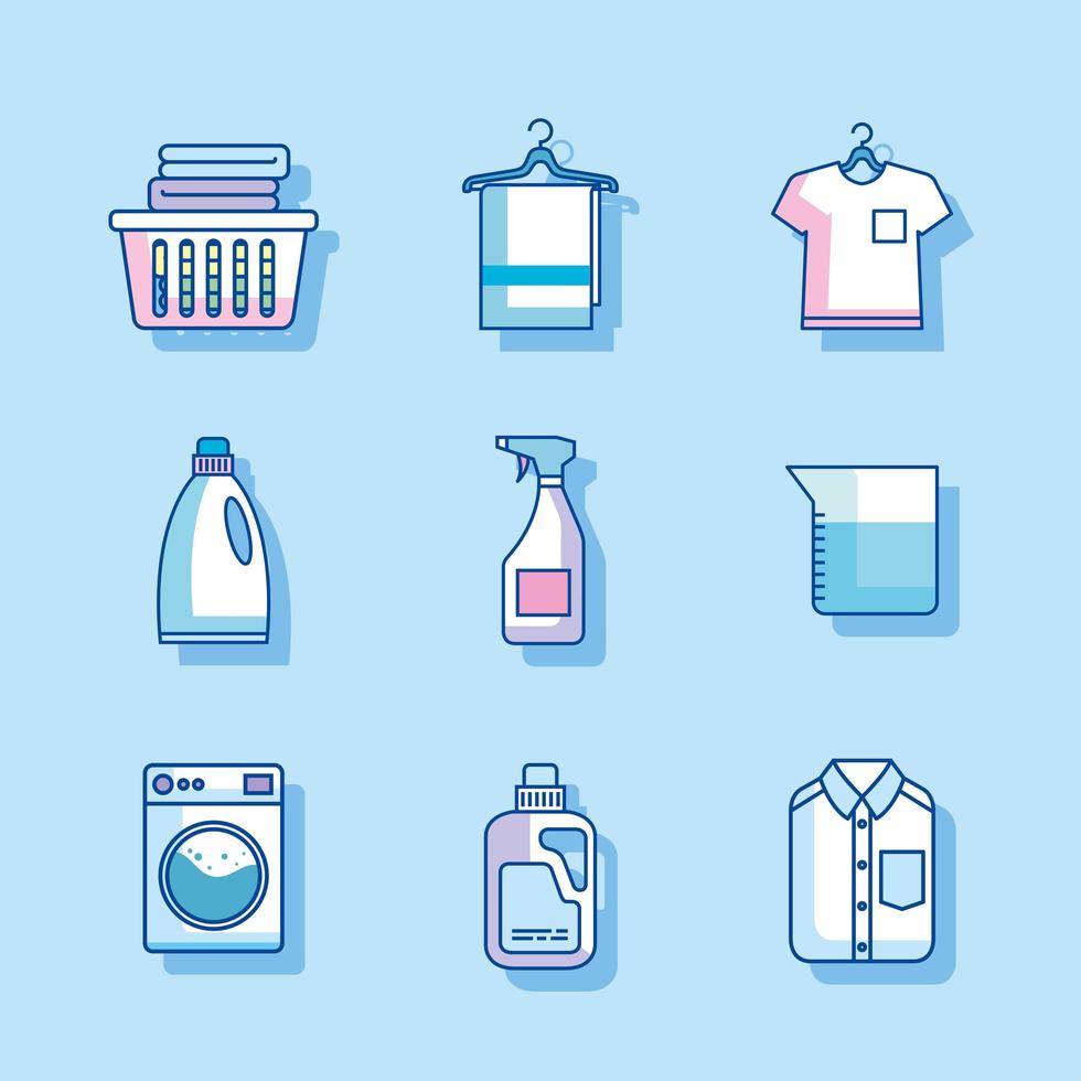 icons of laundry service vector