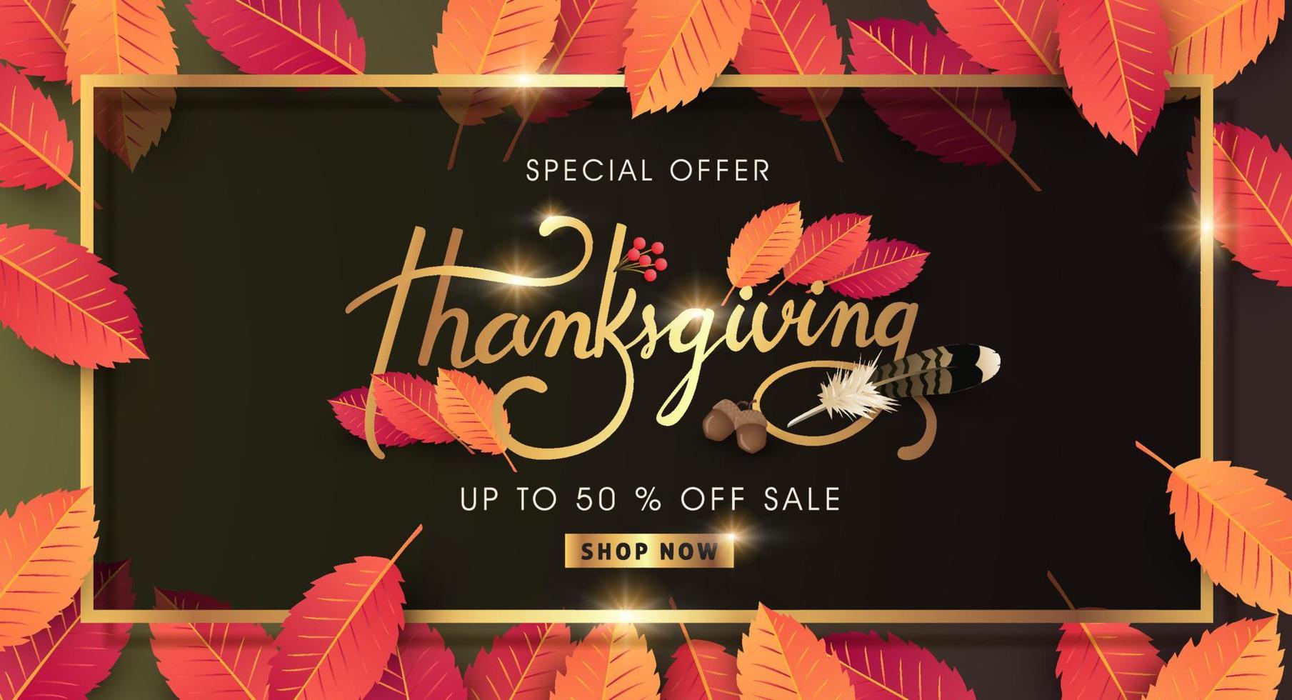 Thanksgiving day sale banner background vector